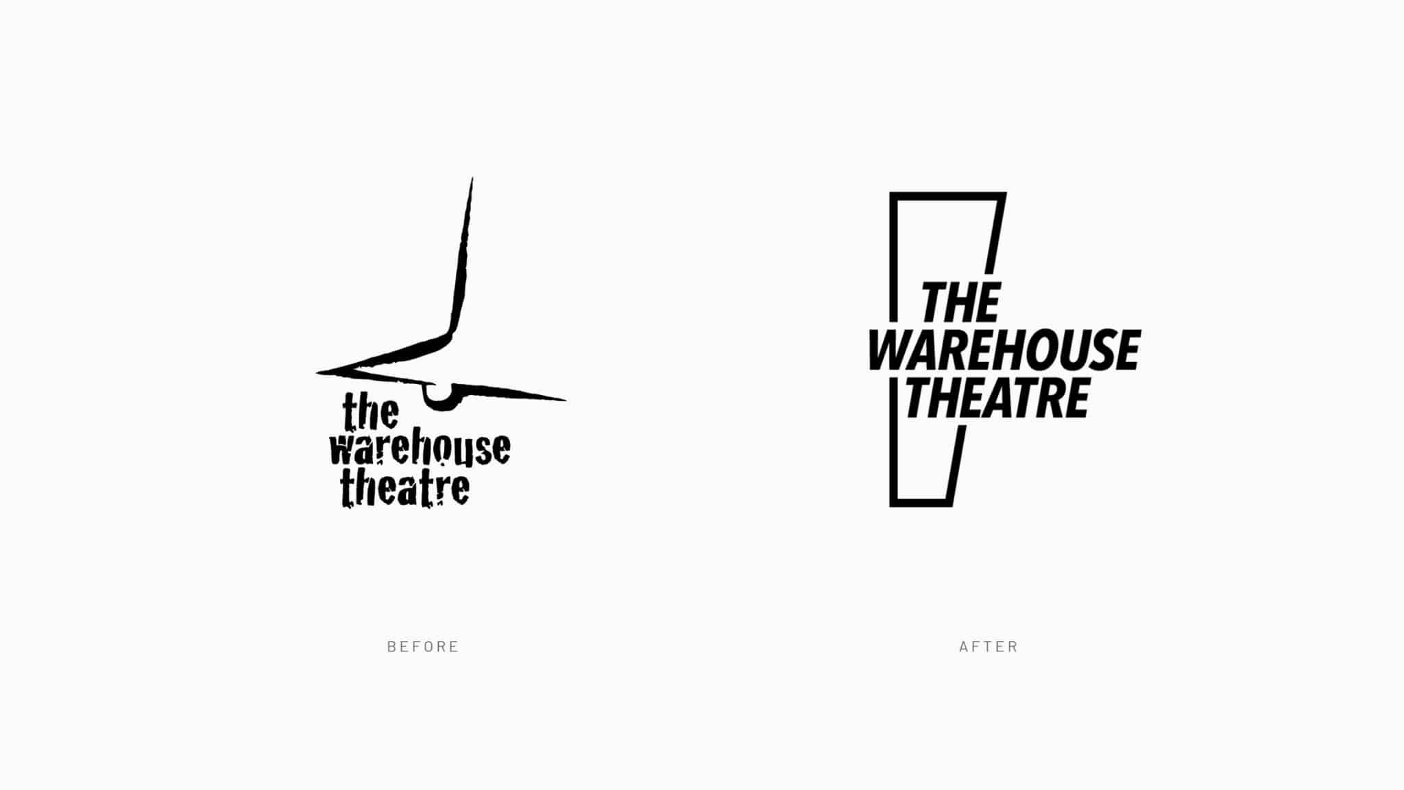 Warehouse Theatre Before and After Logo