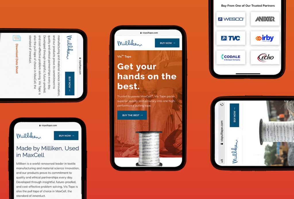 Milliken VisTape™ Marketing Strategy Landing Page