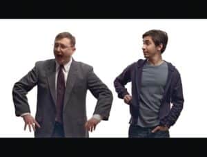 John Hodgman and Justin Long from Apple vs. Mac TV commercial