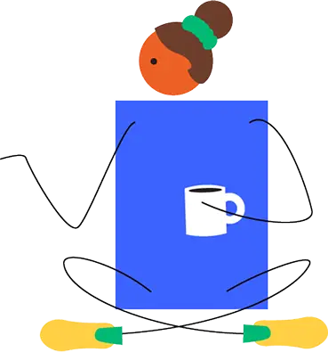 Icon of girl with coffee