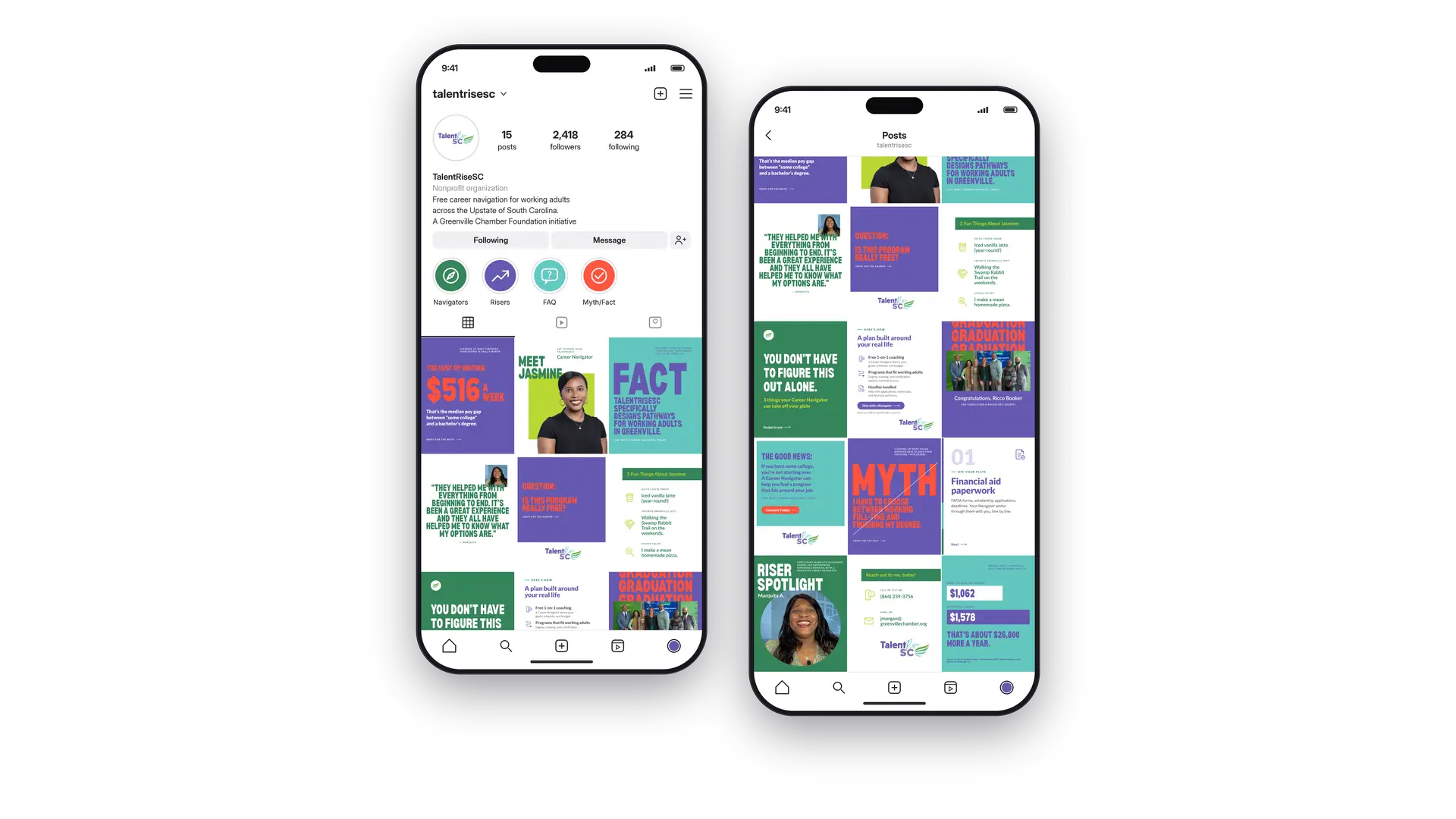 TalentRiseSC Social Instagram Grid