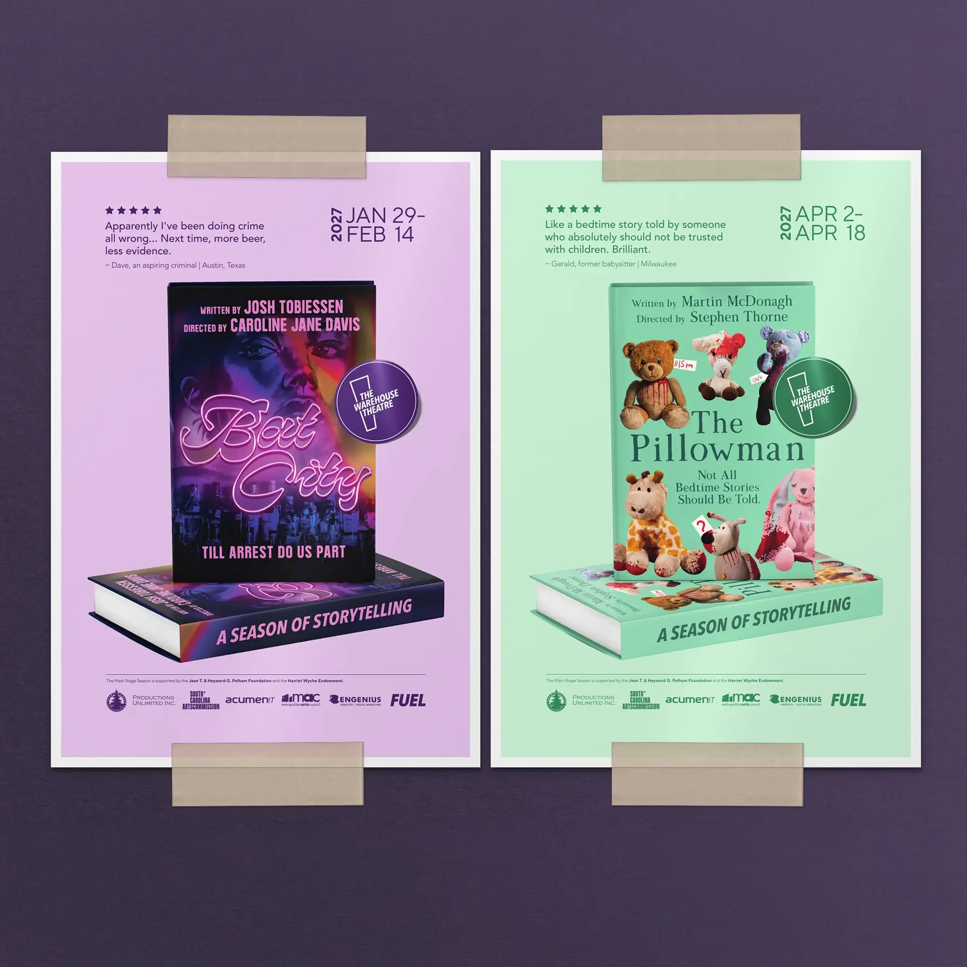 The Warehouse Theatre Season 53 2-up Poster Design