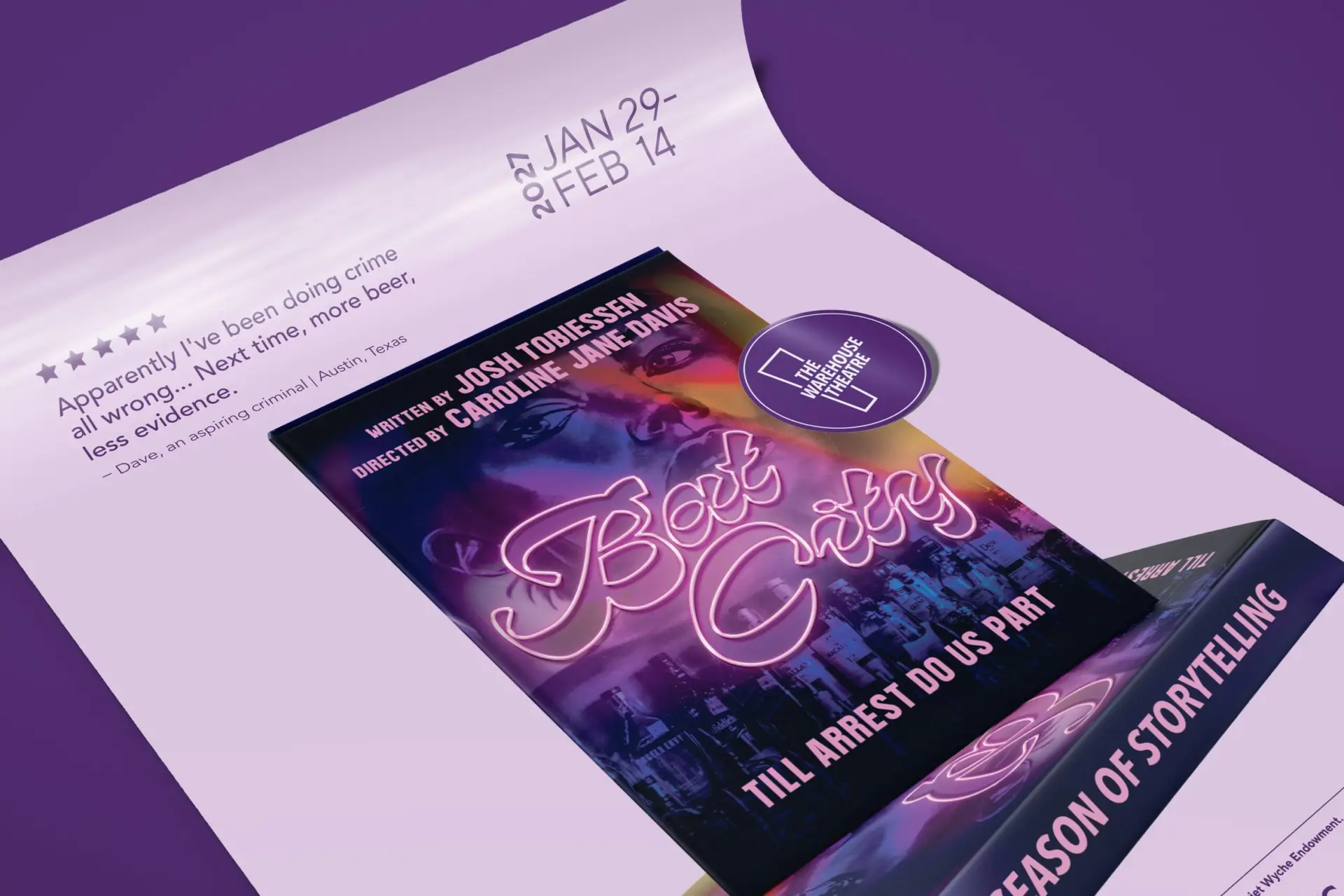 Nonprofit Arts Theatre Branding and Campaign Design: Bat City Poster