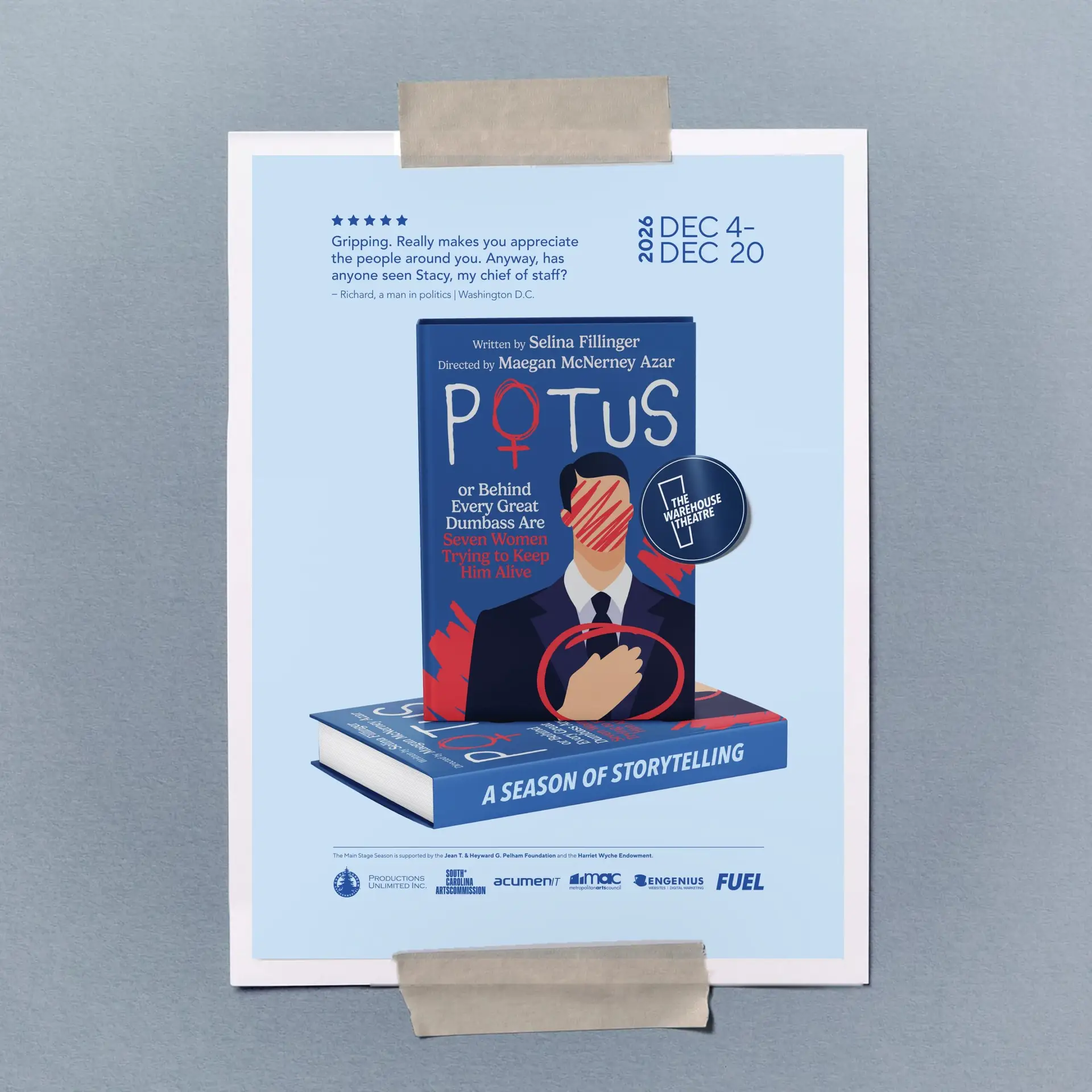 The Warehouse Theatre Season 53 Potus Poster Design